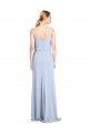 Azul Céu Claro Decote Alto Sem Mangas Costas em V Bainha Vestidos de Madrinha / Vestidos de Noite / Vestidos de Festa Online
