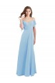 Azul Céu Claro Amor Ombro Frio Lombar Linha A Vestidos de Madrinha Online