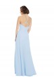Azul Céu Claro Cabeçada Sem Mangas Linha A Vestido de Madrinha / Vestido de Baile Online