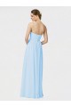 Azul Céu Claro Sem alças Sem Mangas Linha A Chiffon Vestidos de Madrinha Online
