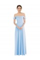 Azul Céu Claro Fora do Ombro Sem Mangas Linha A Vestidos de Madrinha / Vestidos de Noite Online