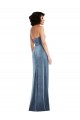 Azul Empoeirado Sem alças Sem Mangas Lombar Bainha Vestidos de Madrinha / Vestidos de Noite / Vestidos de Festa Online