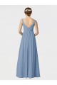 Azul Empoeirado Amor Sem Mangas Linha A Vestido de Madrinha Online