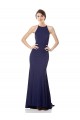 Azul Marinho Decote Alto Sem Mangas Sereia Vestidos de Madrinha / Vestidos de Noite / Vestidos de Festa Online
