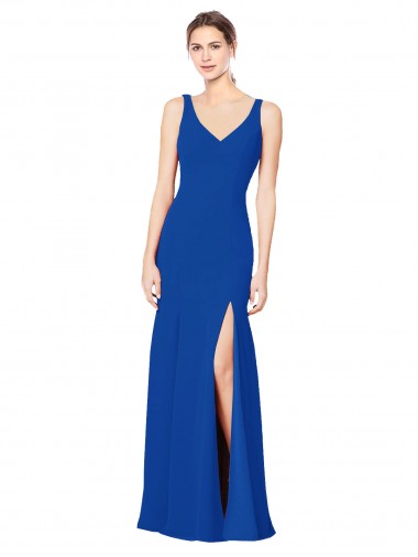 Azul Real Amor Sem Mangas Lombar Bainha Vestidos de Madrinha Online