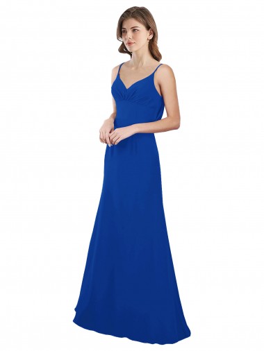 Azul Real Amor Sem Mangas Lombar Linha A Vestidos de Madrinha Online