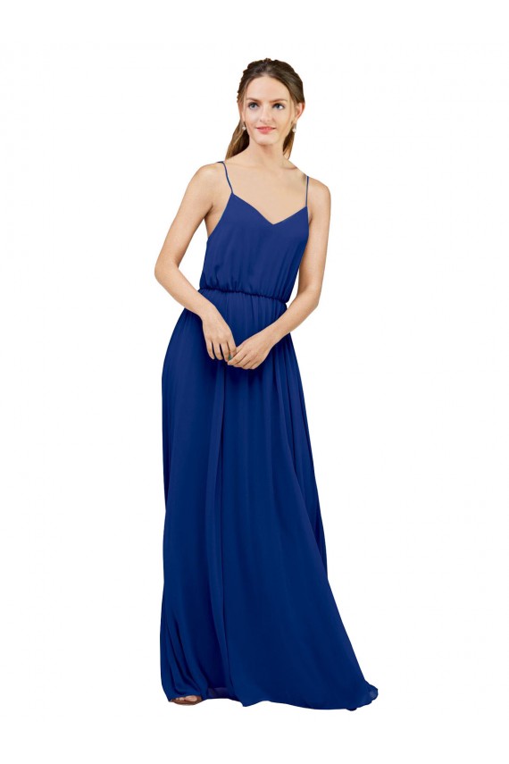 Azul Real Amor Sem Mangas Linha A Vestidos de Madrinha Online