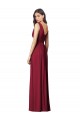 Azul Real Decote V Sem Mangas Costas em V Linha A Chiffon Vestidos de Madrinha Online