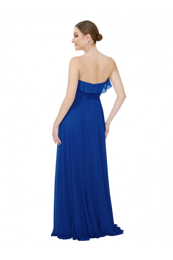 Azul Real Sem alças Sem Mangas Linha A Vestidos de Festa / Vestidos de Madrinha Online