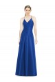 Azul Real Decote V Sem Mangas Criss Cruz Linha A Vestidos de Madrinha Online