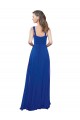 Azul Real Decote Quadrado Sem Mangas Linha A Vestidos de Madrinha Online