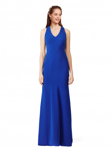 Azul Real Decote V Sem Mangas Sereia Vestidos de Madrinha / Vestidos de Noite / Vestidos de Festa Online