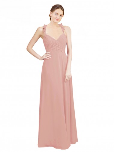 Bliss Amor Sem Mangas Buraco da fechadura Linha A Vestidos de Madrinha Online