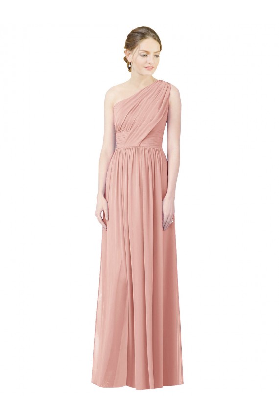 Bliss Um Ombro Sem Mangas Linha A Vestidos de Madrinha Online