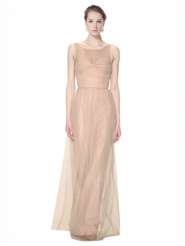 Blush 95# Decote Alto Sem Mangas Bainha Vestidos de Madrinha Online