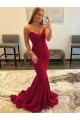 Borgonha Amor Sem Mangas Bainha Lantejoulas Veludo Vestidos de Festa Online