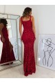 Borgonha Decote Quadrado Sem Mangas Bainha Vestidos de Festa Online