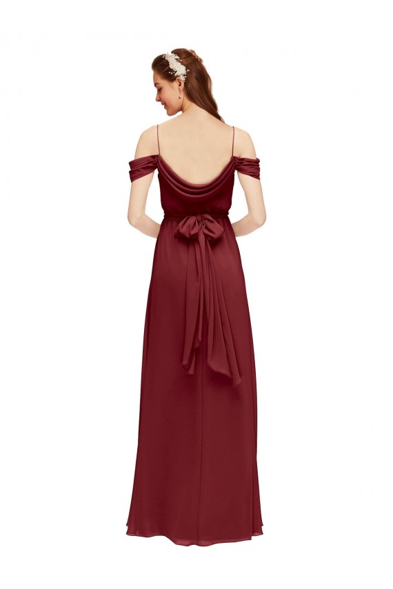 Borgonha Amor Sem Mangas Bainha Longo Vestidos de Madrinha Online