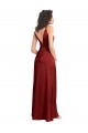 Borgonha Decote V Sem Mangas Costas em V Linha A Vestido de Madrinha / Vestido de Baile Online