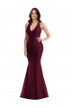 Borgonha Decote V Sem Mangas Abrir de volta Sereia Vestidos de Madrinha / Vestidos de Noite / Vestidos de Festa Online