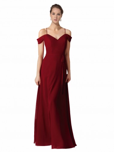 Borgonha Amor Sem Mangas Linha A Vestido de Madrinha / Vestido de Noite Online