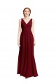 Borgonha Decote V Sem Mangas Linha A Vestidos de Madrinha / Vestidos Formais Online