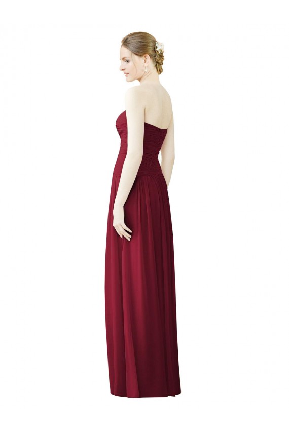 Borgonha Amor Sem Mangas Linha A Vestido de Noite / Vestidos de Madrinha Online