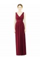 Borgonha Decote V Sem Mangas Costas em V Linha A Vestido de Festa / Vestido de Madrinha Online