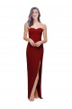 Borgonha Amor Sem Mangas Lombar Bainha Vestidos de Madrinha / Vestidos de Noite / Vestidos de Festa Online