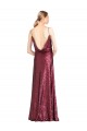 Borgonha Decote Alto Sem Mangas Linha A Longo Vestidos de Madrinha / Vestidos de Noite / Vestidos de Festa Online