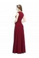 Borgonha Decote Quadrado Sem Mangas Linha A Vestidos de Madrinha / Vestidos de Festa Online