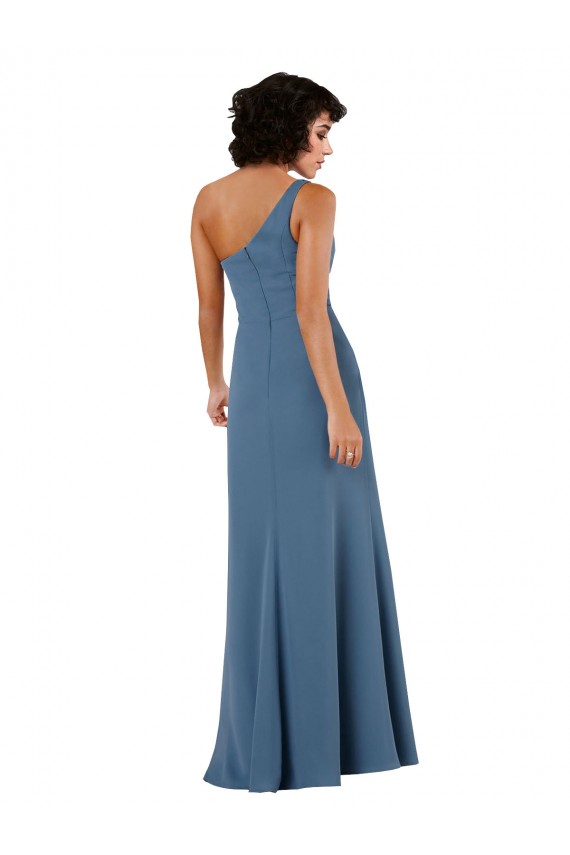 Borgonha Um Ombro Sem Mangas Linha A Vestidos de Madrinha / Vestidos de Noite Online