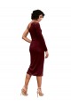 Borgonha Um Ombro Mangas Compridas Linha A Vestidos de Madrinha / Vestidos de Festa Online