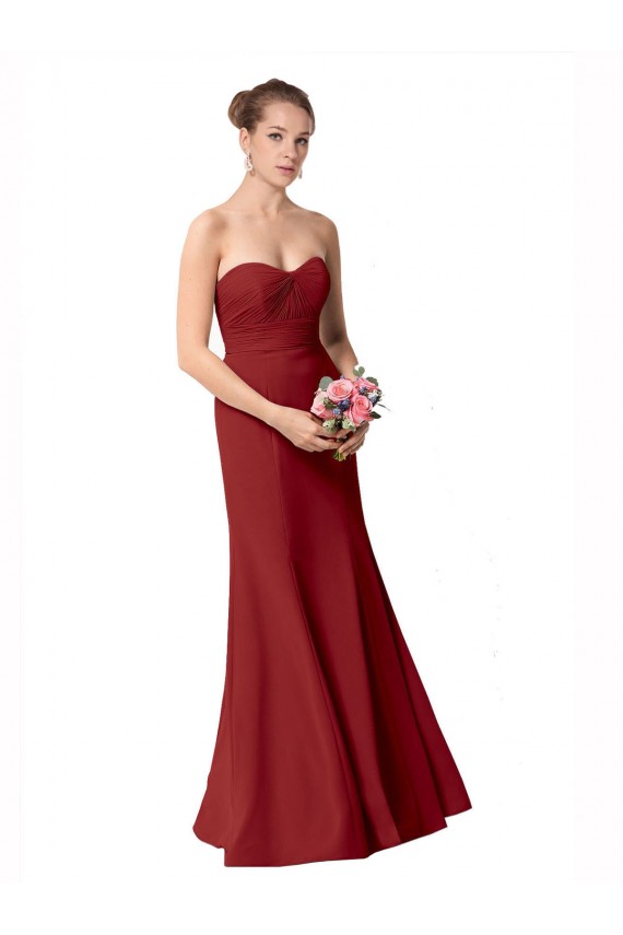 Borgonha Amor Sem Mangas Sereia Vestidos de Madrinha Online