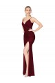 Borgonha Decote Alto Sem Mangas Costas em V Sereia Vestidos de Madrinha / Vestidos de Noite / Vestidos de Festa Online