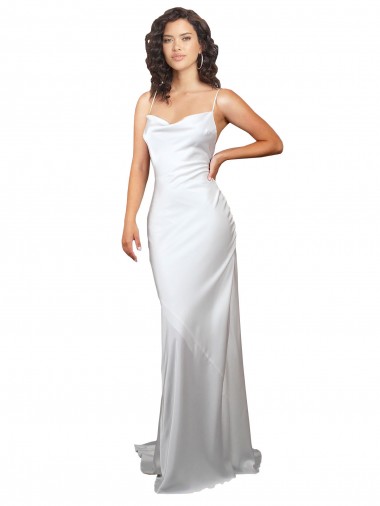 Branco Decote Capuz Sem Mangas Criss Cruz Bainha Vestidos de Noiva Online