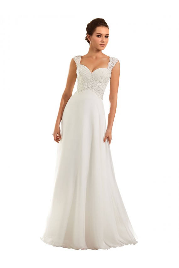 Branco Amor Mangas Compridas Buraco da fechadura Bainha Longo Vestidos de Noiva Online
