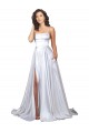 Branco Alças finas Sem Mangas Linha A Vestidos de Noiva Online