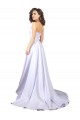 Branco Amor Sem Mangas Linha A Longo Vestidos de Noiva Online