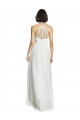 Branco Decote Alto Sem Mangas Linha A Vestido de Madrinha Online