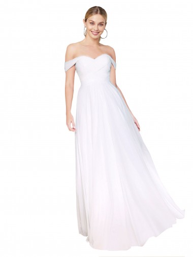 Branco Decote Alto Sem Mangas Linha A Vestidos de Madrinha / Vestidos de Noite / Vestidos de Festa Online