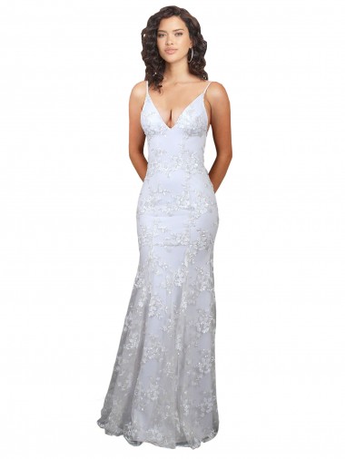 Branco Decote Alto Sem Mangas Abrir de volta Sereia Vestidos de Madrinha / Vestidos de Noite / Vestidos de Festa Online