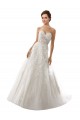 Branco Amor Sem Mangas Linha A Tule & Renda Vestidos de Noiva Online