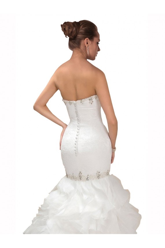 Branco Amor Sem Mangas Sereia Tule Vestidos de Noiva Online