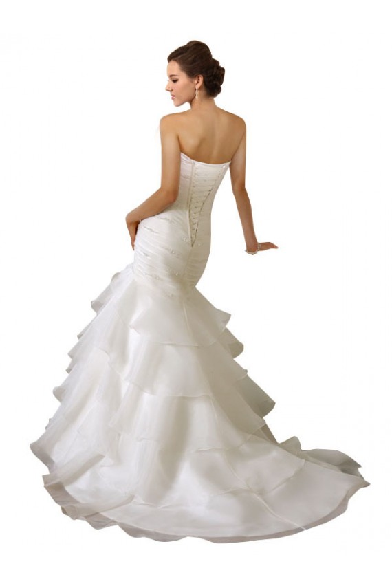 Branco Amor Sem Mangas Sereia Longo Vestidos de Noiva Online