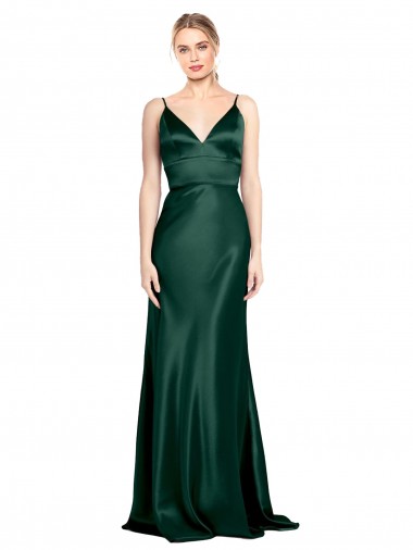Caçador Verde Decote Alto Sem Mangas Costas em V Bainha Vestidos de Madrinha / Vestidos de Noite / Vestidos de Festa Online