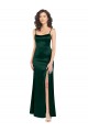 Caçador Verde Colher Sem Mangas Abrir de volta Linha A Vestidos de Madrinha / Vestidos de Noite / Vestidos de Festa Online
