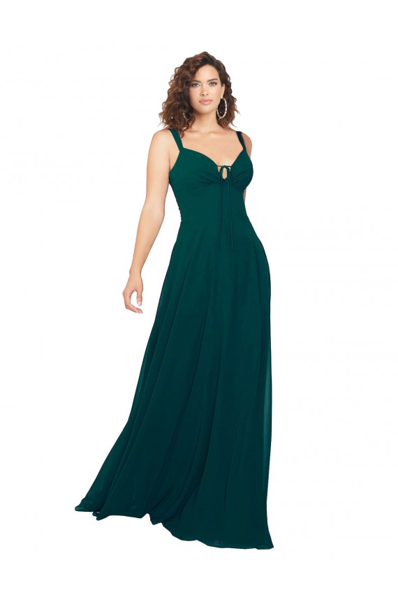 Caçador Verde Amor Sem Mangas Lombar Linha A Vestidos de Madrinha Online