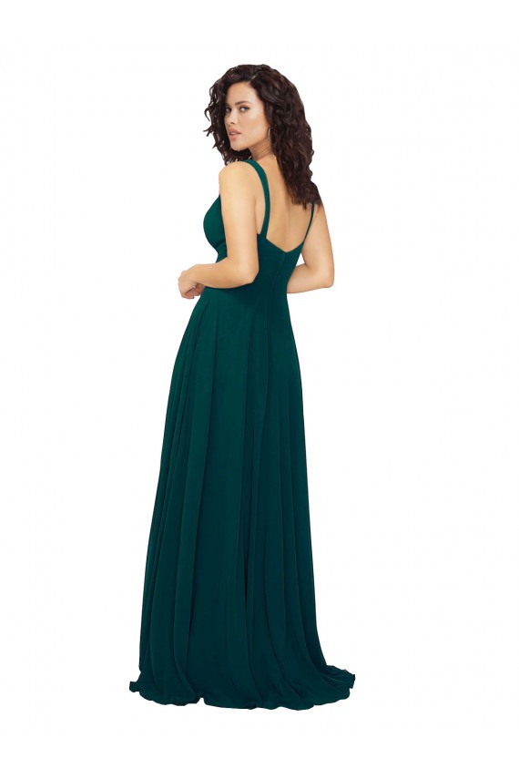 Caçador Verde Amor Sem Mangas Lombar Linha A Vestidos de Madrinha Online