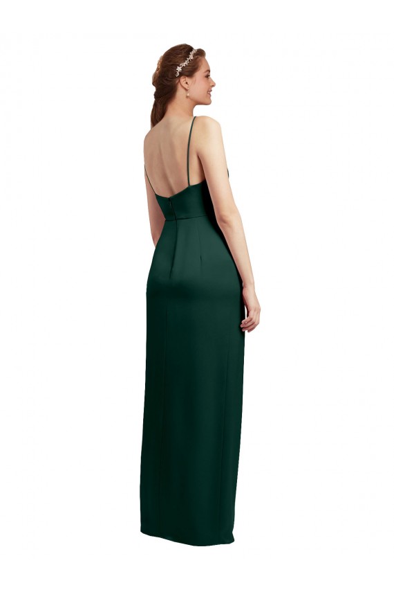 Caçador Verde Decote Quadrado Sem Mangas Lombar Coluna Vestidos de Madrinha / Vestidos de Noite / Vestidos de Festa Online